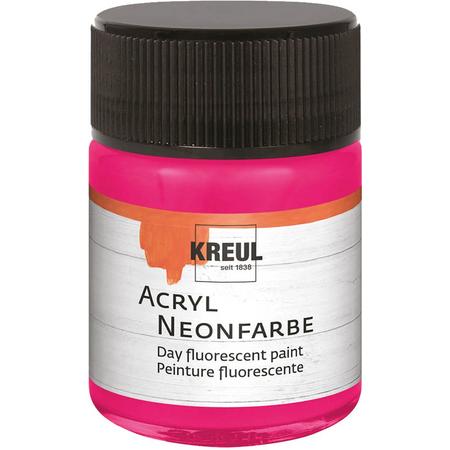 Kreul Neon Roze Acrylverf 50 ml - Fluorescerende watergedragen acrylverf