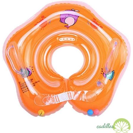 Baby zwemring Oranje - Opblaasbare nekring - Baby zwembad - Baby zwemband- Baby Float - Nekring Cadillos