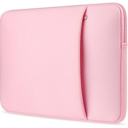 Acer Aspire hoes - Neopreen Laptop sleeve met extra vak - 14 inch - Roze