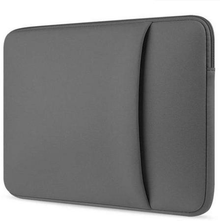 Asus ChromeBook hoes - Neopreen Laptop sleeve met extra vak - 14 inch - Grijs