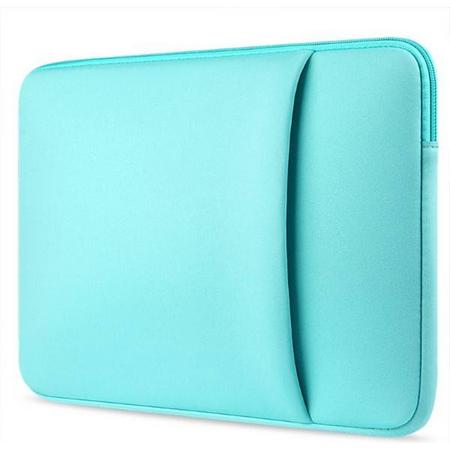 Asus ChromeBook hoes - Neoprene Laptop Sleeve met extra vak - 11.6 inch - Turquoise