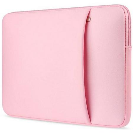 Asus ZenBook hoes - Neopreen Laptop sleeve met extra vak - 13.3 inch - Roze