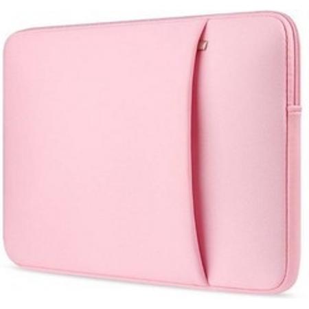 Asus ZenBook hoes - Neopreen Laptop sleeve met extra vak - 15.6 inch - Roze