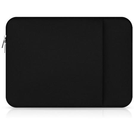 Laptop en Macbook Sleeve met extra vak voor tablet - 15.4 inch - Zwart