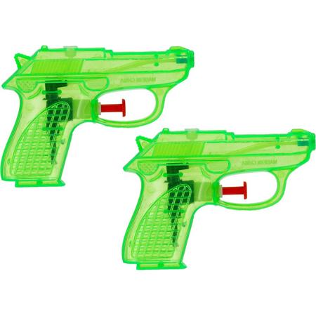 Cepewa Waterpistool Splash Gun - 4x - klein model - 12 cm - groen - Water speelgoed