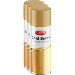Decoratie spray/goudpray - 111 ml - goud - 3x stuks