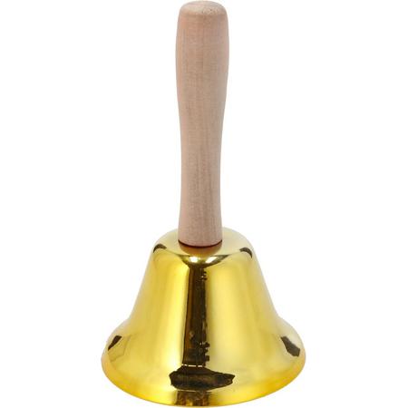 Tafelbel/handbel goud 12 cm  - butler bel / kerstman bel