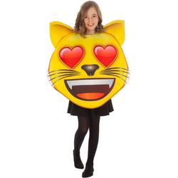 CHAKS - Emoji verliefde kat kostuum voor kinderen - Kinderkostuums