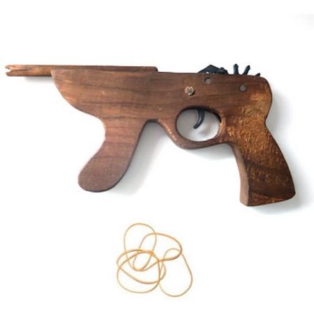 Elastiek Pistool van hout (Shot Gun)