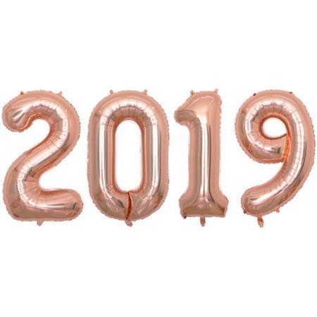 Folie ballonnen 2019 / 40 inch / 100 cm / Oud en nieuw / Feest / Ballonnen / Versiering / Rosé goud