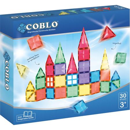 COBLO Basis - 30 stuks - Magnetische bouwblokken - Inclusief opbergtas & inspiratieboekje - Magnetisch speelgoed