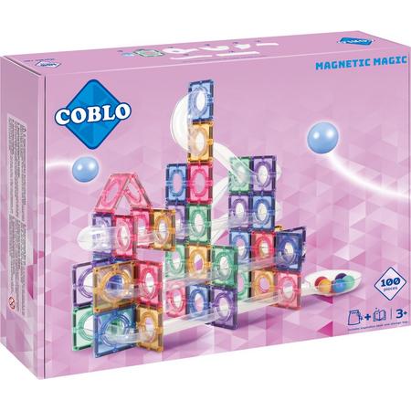 Coblo Knikkerbaan - Pastel - 100 onderdelen - Magnetisch speelgoed - Montessori speelgoed