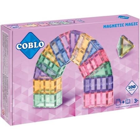 Coblo Pastel - 100 stuks - Magnetisch speelgoed - Inclusief opbergtas & inspiratieboekje - Montessori speelgoed