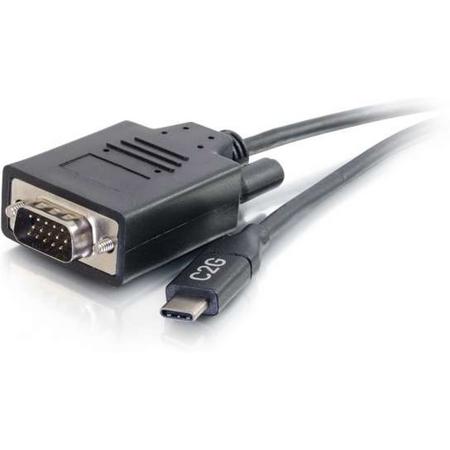 C2G 82388 1.8m USB C VGA (D-Sub) Zwart video kabel adapter