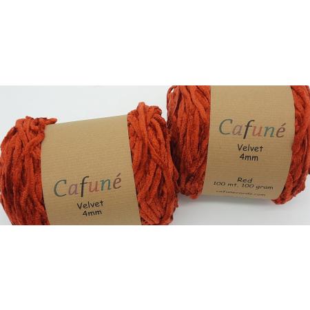 Cafune Velvet - Rood - 4 mm - Breien - Haken - Weven - per paar