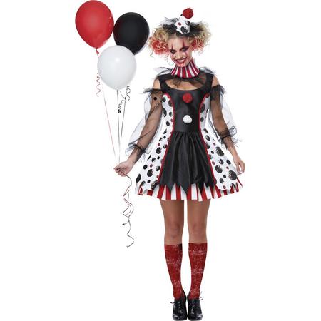 CALIFORNIA COSTUMES - Psycho clown outfit met stippen voor dames - S (38/40) - Volwassenen kostuums