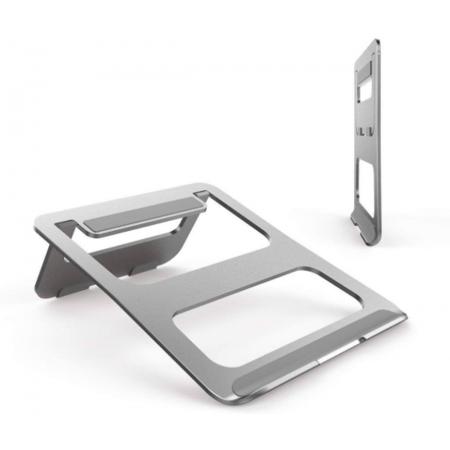 Compacte Aluminium Laptopstandaard Inklapbaar voor oa Macbook – Zilver