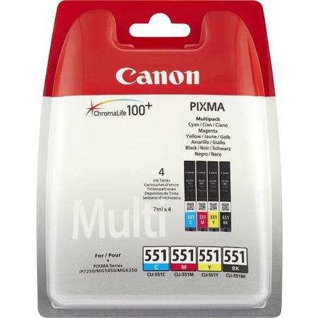 Canon CLI-551 C/M/Y/BK Zwart, Cyaan, Geel, Magenta inktcartridge
