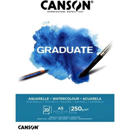 CANSON AQUARELBLOK - A5 - 250GR 20VEL