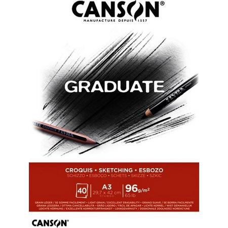 Canson C400110363 schetsblok Graduate Croquis A3 96gr pk/40vel