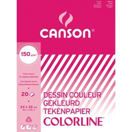 Canson tekenblok 150g/m² formaat A3 20 vel assortiment kleuren