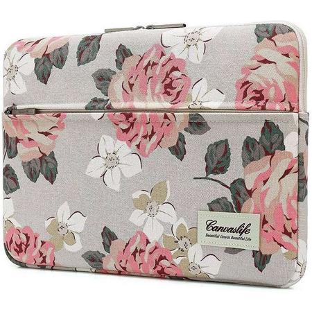 Canvaslife MacBook Air/Pro Sleeve 13 inch - Wit Rose