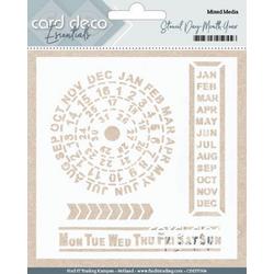 Card Deco Essentials -  Stencil Dag - Maand -Jaar