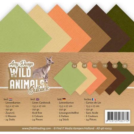 Linen Cardstock Pack - 4K - Amy Design - Wild Animals Outback - 10023