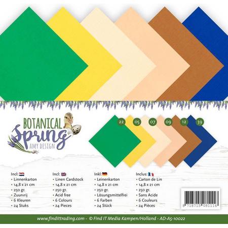 Linen Cardstock Pack - A5 - Amy Design - Botanical Spring - 10022