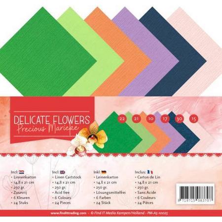 Linen Cardstockset Pack - A5 - Precious Marieke Delicate Flowers - 10025