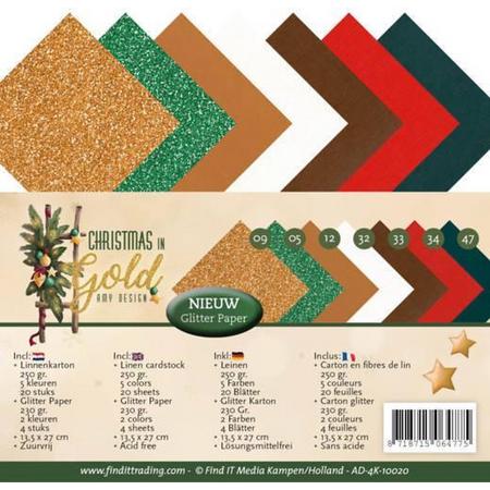 Linnenpakket - 4K - Amy Design - Christmas in Gold - 10020