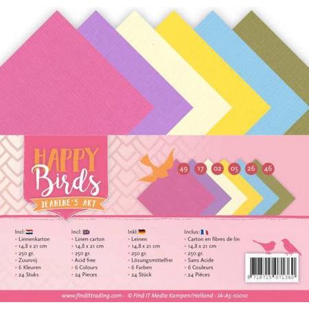 Linnenpakket - A5 - Jeanines Art - Happy Birds - 10010
