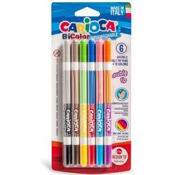 Carioca - BiColor Viltstiften - 6 Stiften = 12 Kleuren