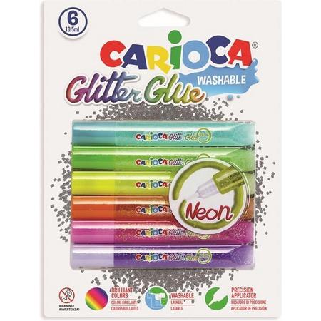 Carioca Glitterlijm neon 6x10,5ml
