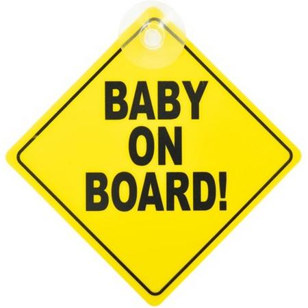 Carpoint - Baby on Board sign met zuignap - Geel