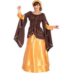 CARNIVAL TOYS - Bruin en goudkleurig keizerin kostuum voor vrouwen - M - Volwassenen kostuums