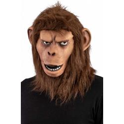 hoofdmasker aap latex bruin one-size