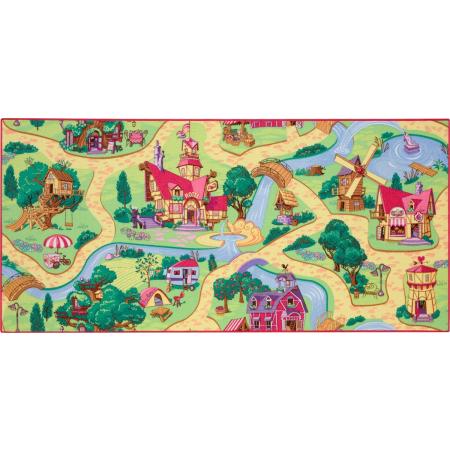Carpet Studio Candy Town Speelkleed – Speelmat 95x200cm - Vloerkleed Kinderkamer - Anti-slip Speeltapijt - Verkeerskleed - Geel