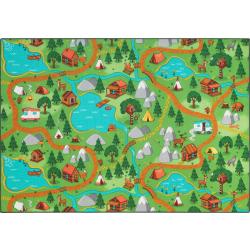 Carpet Studio Hiking Speelkleed – Speelmat 140x200cm - Vloerkleed Kinderkamer - Anti-slip Speeltapijt - Verkeerskleed - Groen