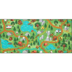 Carpet Studio Hiking Speelkleed – Speelmat 95x200cm - Vloerkleed Kinderkamer - Anti-slip Speeltapijt - Verkeerskleed - Groen