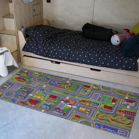 Carpet Studio Speelkleed 95x200cm – Playcity Speelmat - Antislip Verkeerskleed