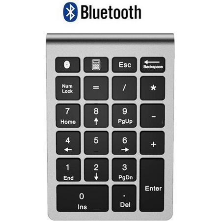Draadloze Numpad - Draadloos Numeriek Toetsenbord - 22 toetsen - Bluetooth - Zilver