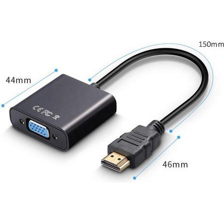HDMI naar VGA Adapter Kabel - 25 cm - 1080p Full HD - Zwart