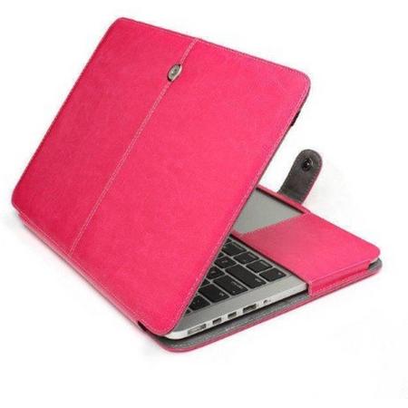 Macbook Pro 13 kunstlederen flip hoes roze