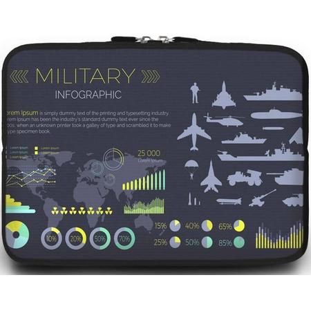 Macbook en Laptop sleeve - 13.3 inch - Military Infographic