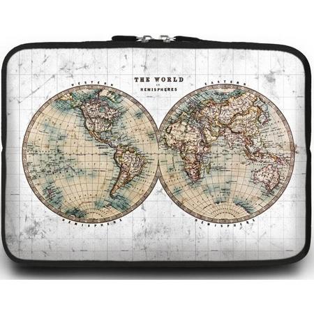 Macbook en Laptop sleeve - 13.3 inch - The World in Hemispheres