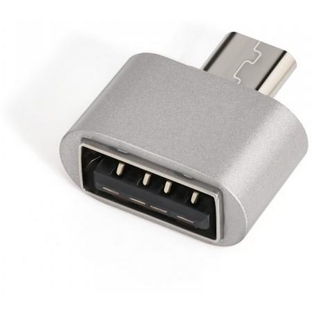Micro USB 2.0 naar USB OTG Adapter - Zilver