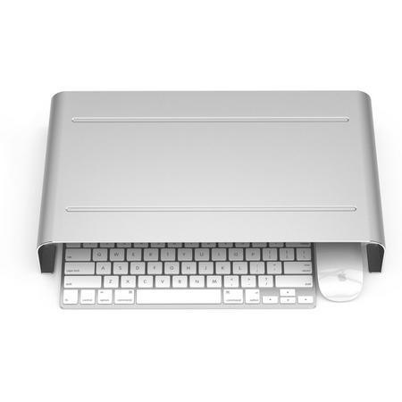 Monitorstandaard - 38 cm x 22 cm Aluminium iMac standaard - Zilver