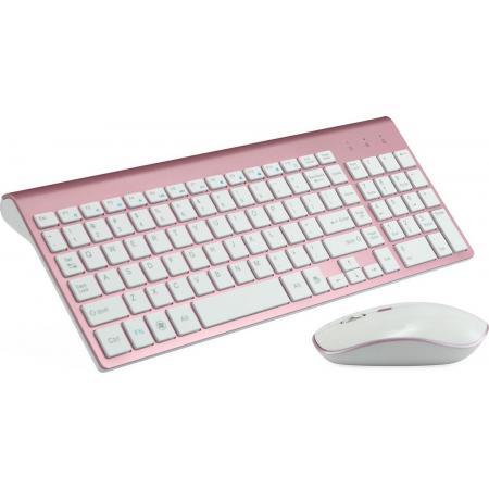 Universeel keyboard - Draadloos toetsenbord en Muis - Rosé-Goud
