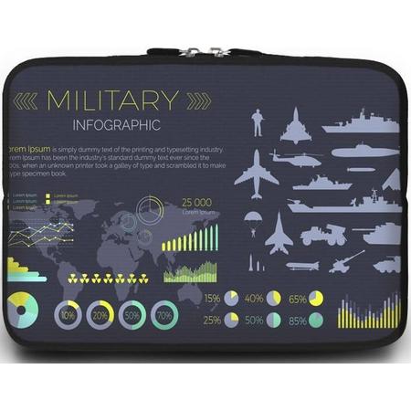 Universele Laptop Sleeve - 15.6 inch - Military Infographic